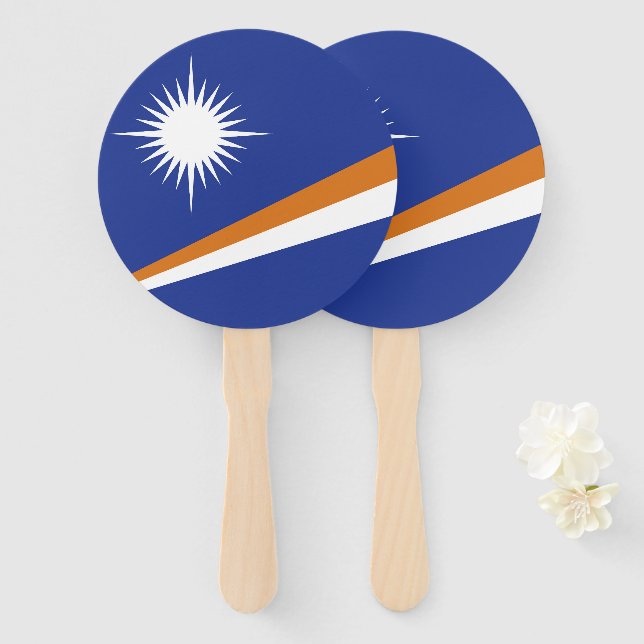 Marshall Islands flag Hand Fan (Front and Back)