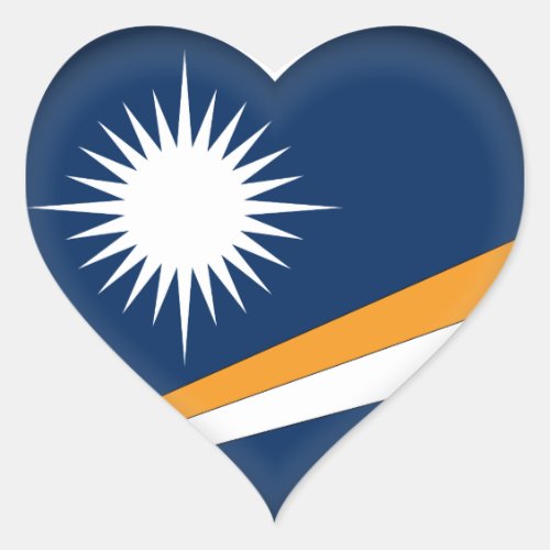 Marshall Islands Flag Heart Sticker