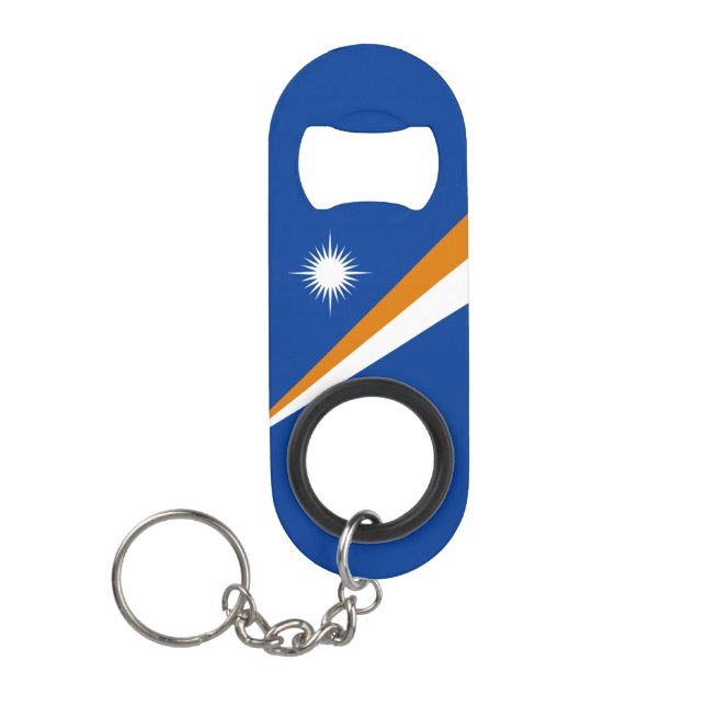 Marshall Islands Flag Keychain Bottle Opener (Front)
