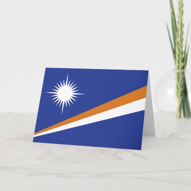 Marshall Islands flag Letterpress Thank You Card (Front)