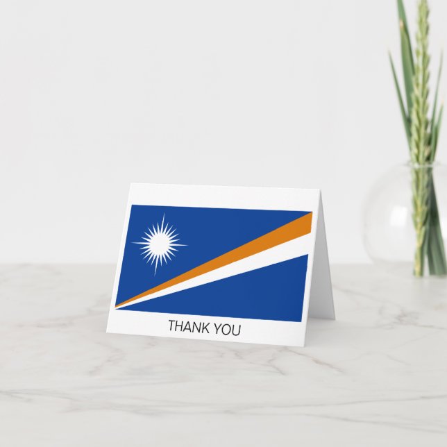 Marshall Islands Flag Letterpress Thank You Card (Front)
