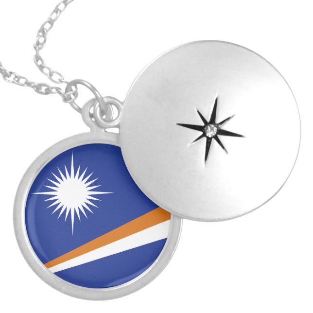 Marshall Islands flag Locket Necklace (Front)