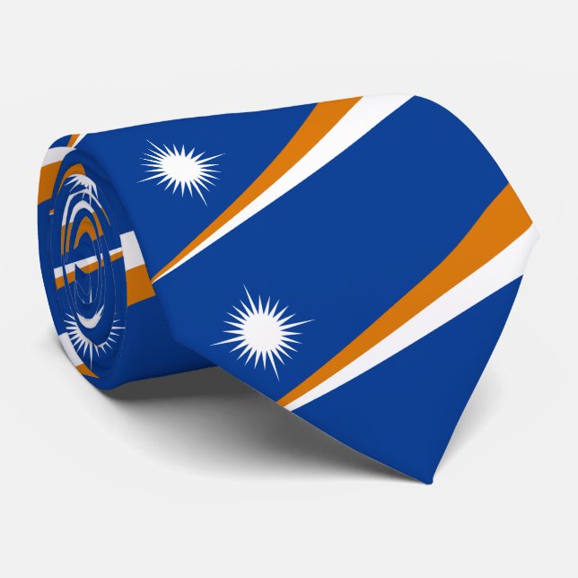 Marshall Islands Flag Neck Tie (Rolled)