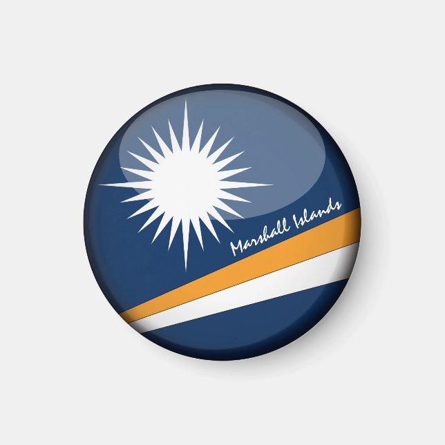 Marshall Islands flag & Oceania travel/sports fans Magnet (Front)