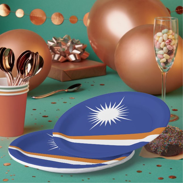 Marshall Islands flag Paper Plates (Multi)