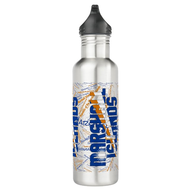 Marshall Islands Flag Patriotic Stainless Steel Water Bottle (Right)