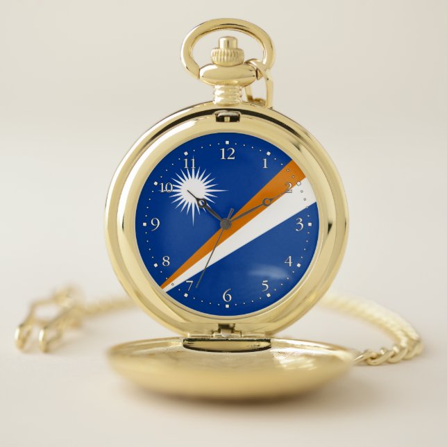Marshall Islands Flag Pocket Watch (Inside)