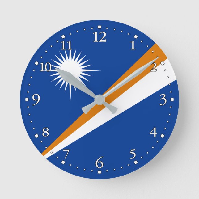 Marshall Islands Flag Round Clock (Front)