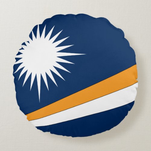 Marshall Islands Flag Round Pillow