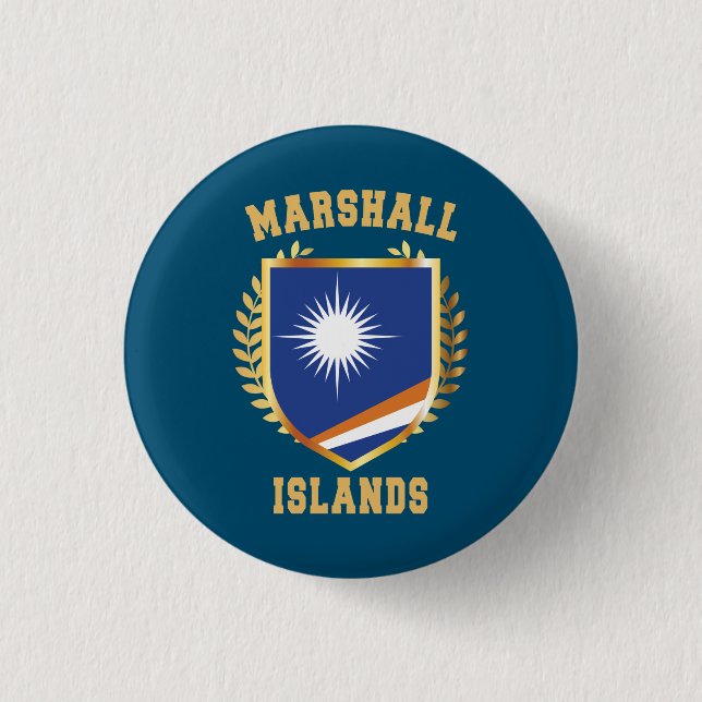 Marshall Islands Flag Shield Button (Front)