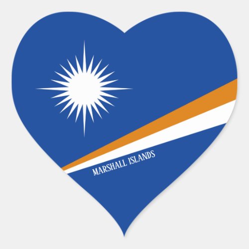 Marshall Islands Flag Splendid Patriotic Heart Sticker