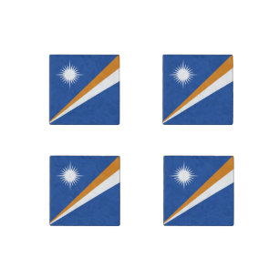 Marshall Islands Flag Stone Magnet