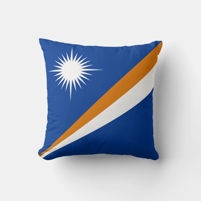 Marshall Islands Flag Throw Pillow (Front)