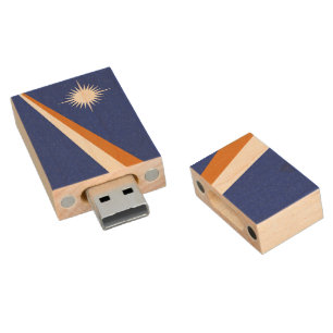 Marshall Islands flag Wood Flash Drive