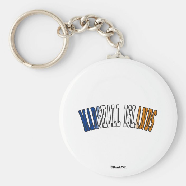 Marshall Islands in National Flag Colors Key Chain