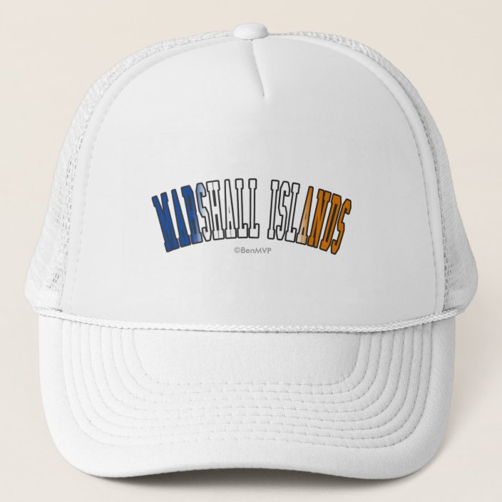 Marshall Islands in National Flag Colors Mesh Hat