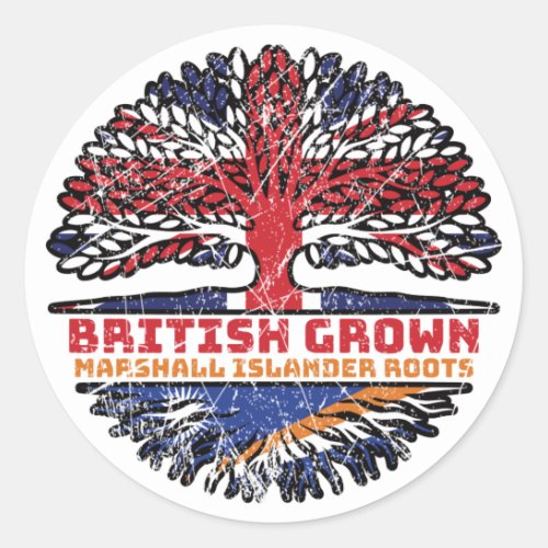 Marshall Islands Marshall Islander British UK Tree Classic Round Sticker