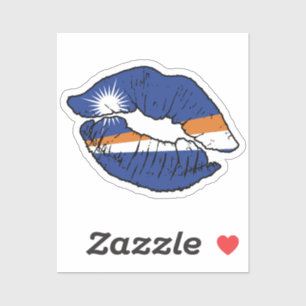 Marshall Islands Marshallese Lipstick Love Flag Sticker