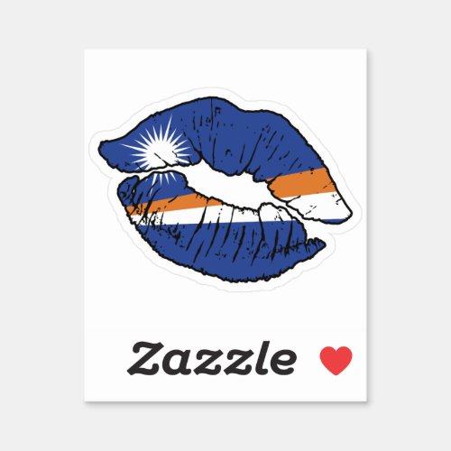 Marshall Islands Marshallese Lipstick Love Flag Sticker