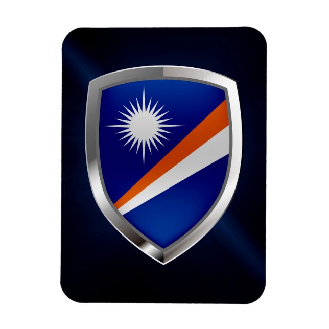 Marshall Islands Metallic Emblem Magnet (Vertical)