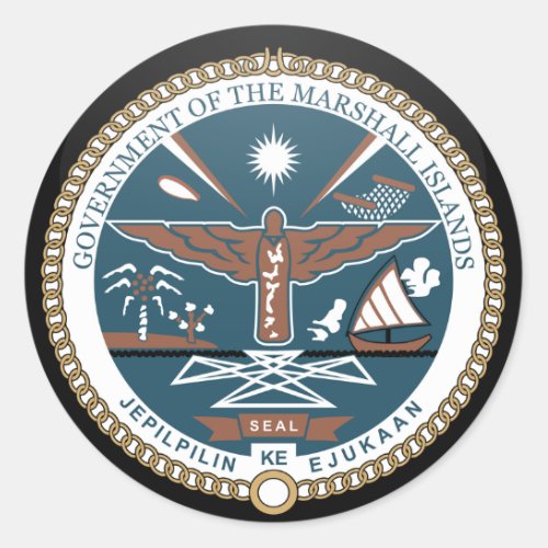 Marshall Islands quality Flag Circle Classic Round Sticker