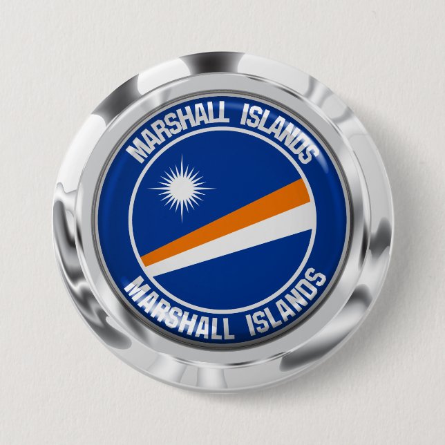 Marshall Islands Round Emblem Button (Front)