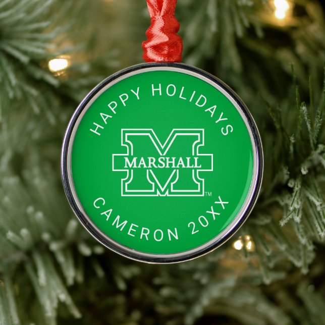 Marshall M | Add Your Name Metal Ornament (Tree)