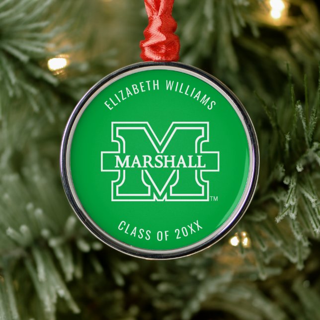 Marshall M | Add Your Name Metal Ornament (Tree)