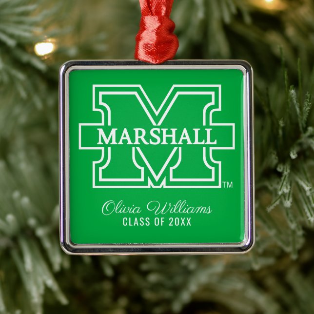 Marshall M | Add Your Name Metal Ornament (Tree)
