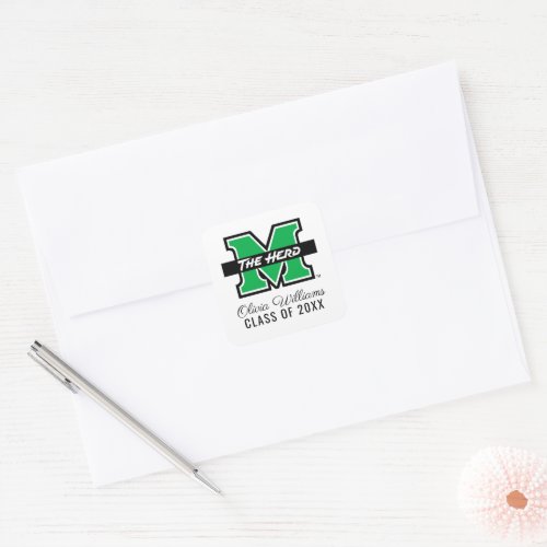 Marshall M  The Herd  Add Your Name Square Sticker
