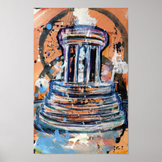 Marshall Michigan Fountain Abstract Art            Poster