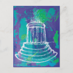 Marshall Michigan Fountain Postcard