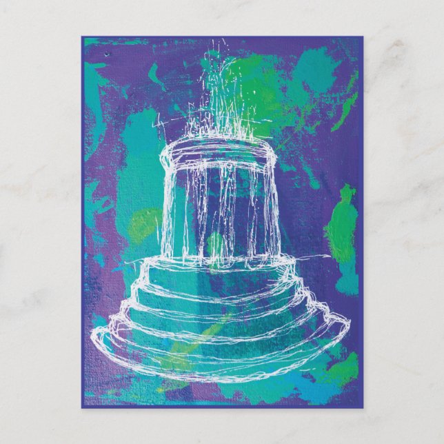 Marshall Michigan Fountain                         Postcard (Front)