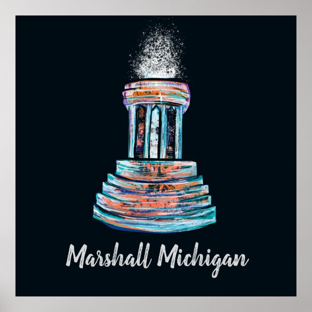 Marshall Michigan Fountain                         Poster (Front)