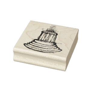 Marshall Michigan Fountain                         Rubber Stamp
