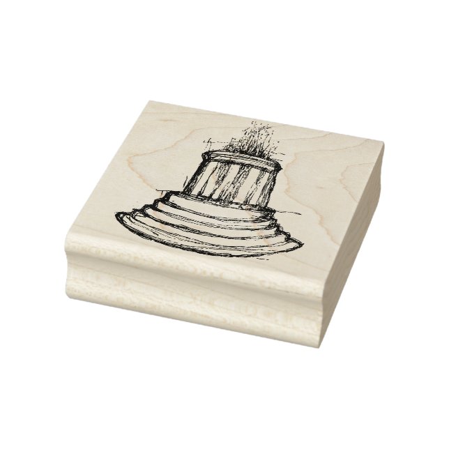 Marshall Michigan Fountain                         Rubber Stamp (Stamp)