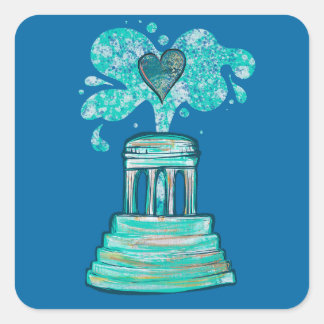 Marshall Michigan Fountain  Square Sticker