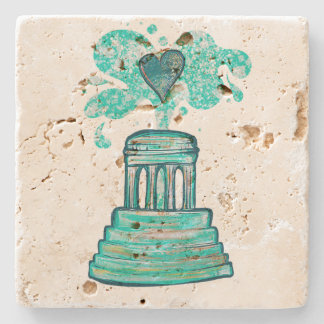 Marshall Michigan Fountain  Stone Coaster