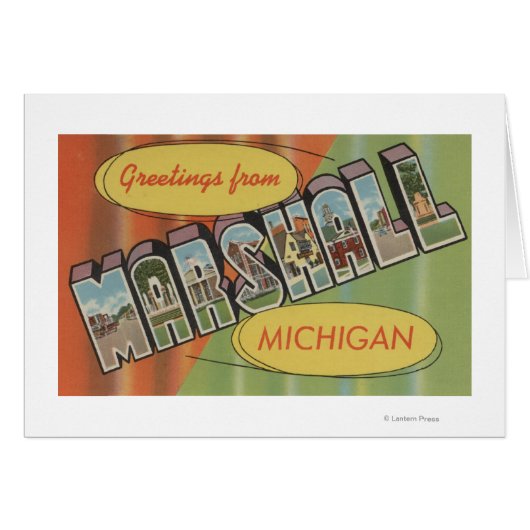 Marshall, Michigan - Large Letter Scenes Cards (Front Horizontal)