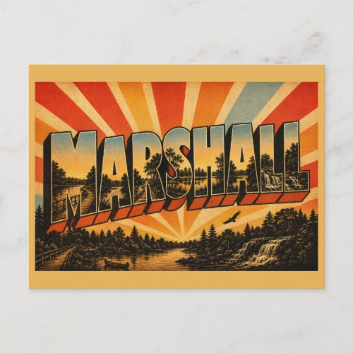 Marshall Michigan Riverwalk Nature Preserve Art Postcard