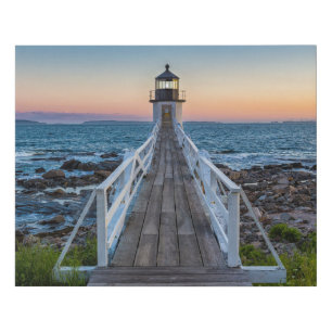 Marshall Point Lighthouse at Sunset Faux Canvas Print