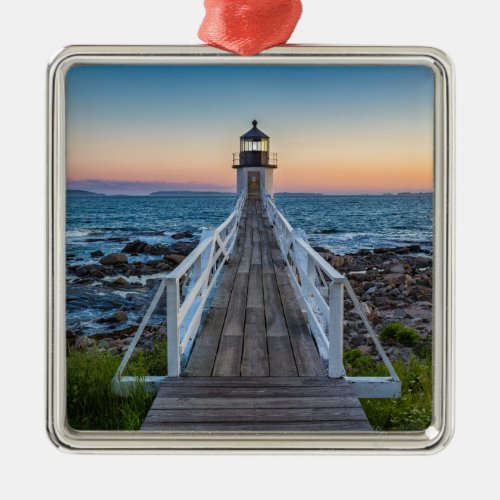 Marshall Point Lighthouse at Sunset Metal Ornament