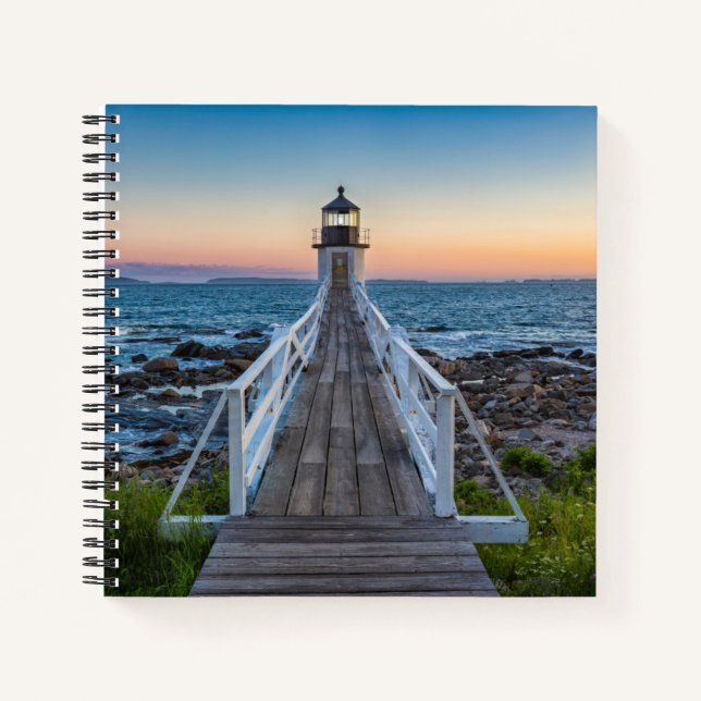 Marshall Point Lighthouse at Sunset Notebook (Front)