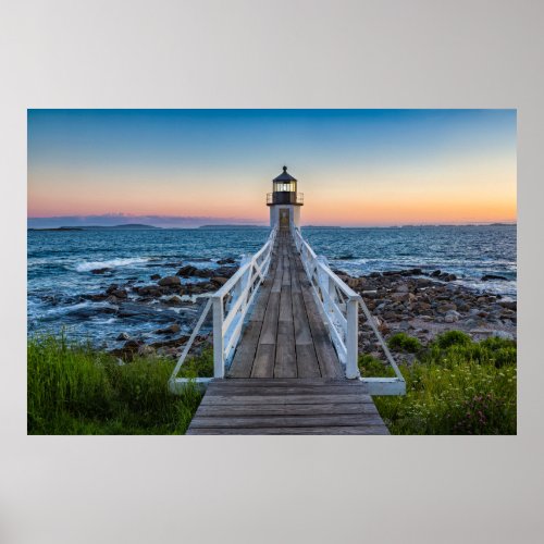 Marshall Point Lighthouse at Sunset Poster