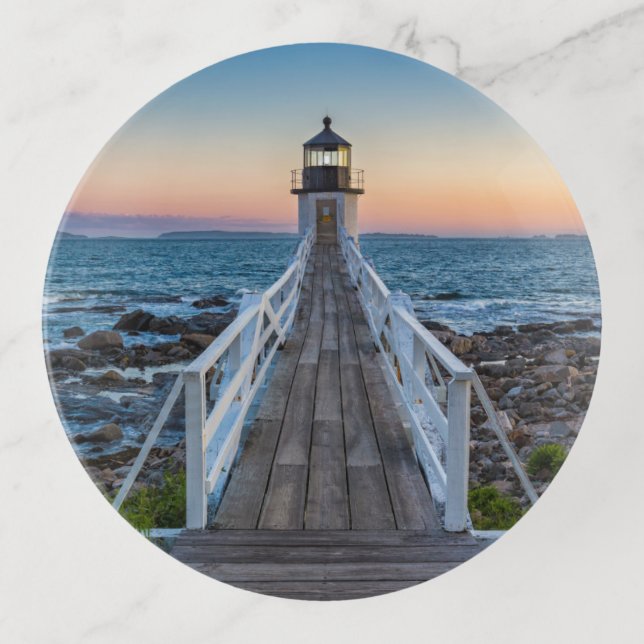 Marshall Point Lighthouse at Sunset Trinket Tray (Front)