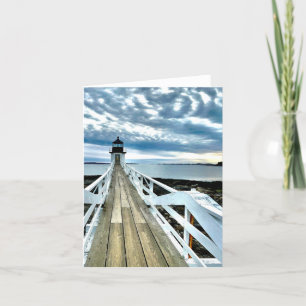 Marshall Point Lighthouse in Port Clyde Maine  Letterpress Thank You Card
