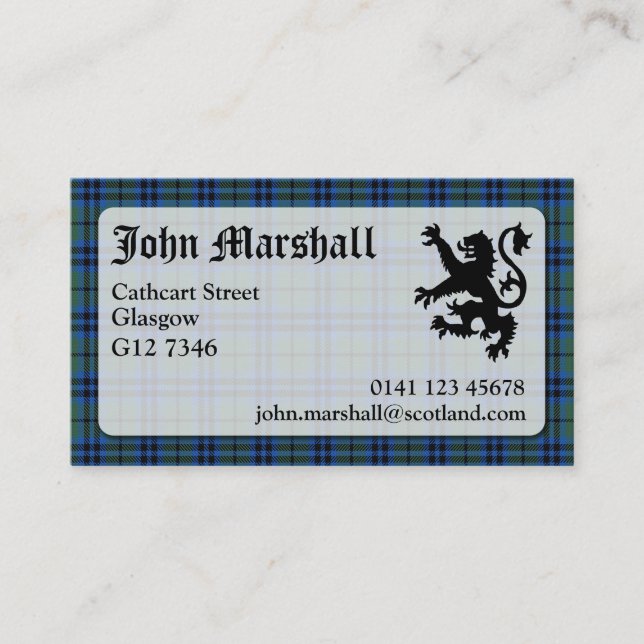 Marshall Tartan Business Card (Front)
