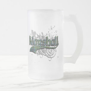 Marshall Tartan Grunge Frosted Glass Beer Mug