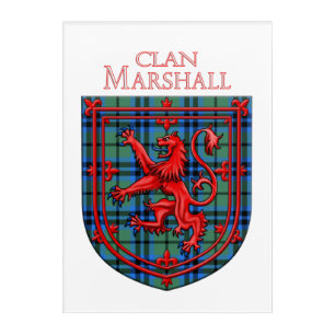 Marshall Tartan Scottish Plaid Lion Rampant Acrylic Print
