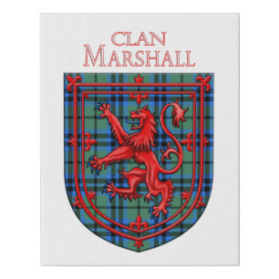 Marshall Tartan Scottish Plaid Lion Rampant Faux Canvas Print